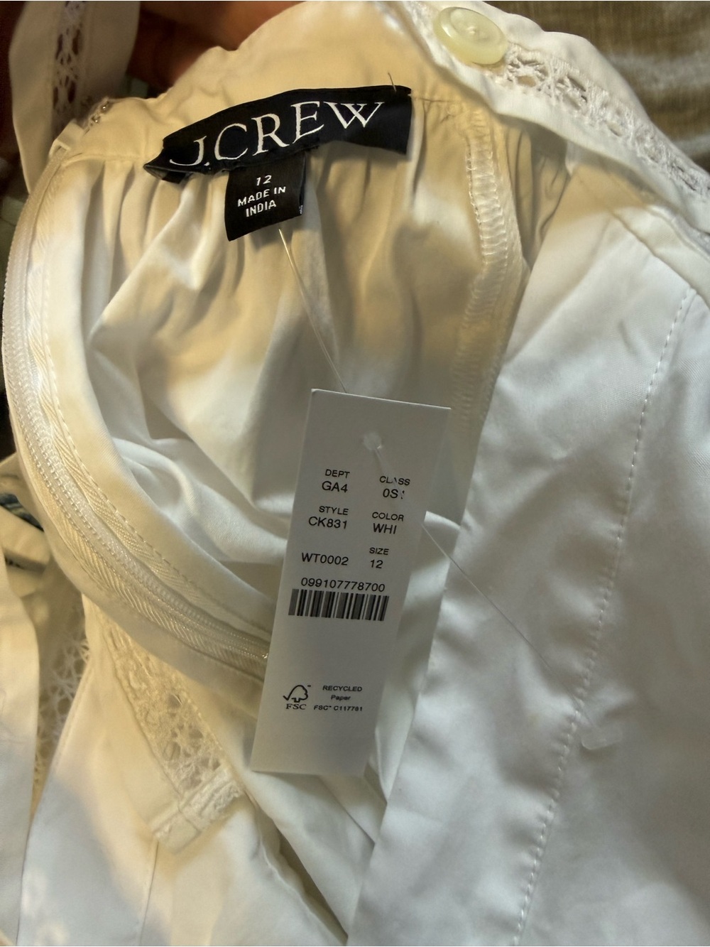 NWT J. Crew Embroidered Apron White Midi Sundress - Picture 4 of 4